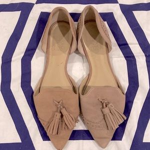 Vince Camuto Leather Pointed Toe Flats with Tassels, size 6 1/2 (36 1/2)